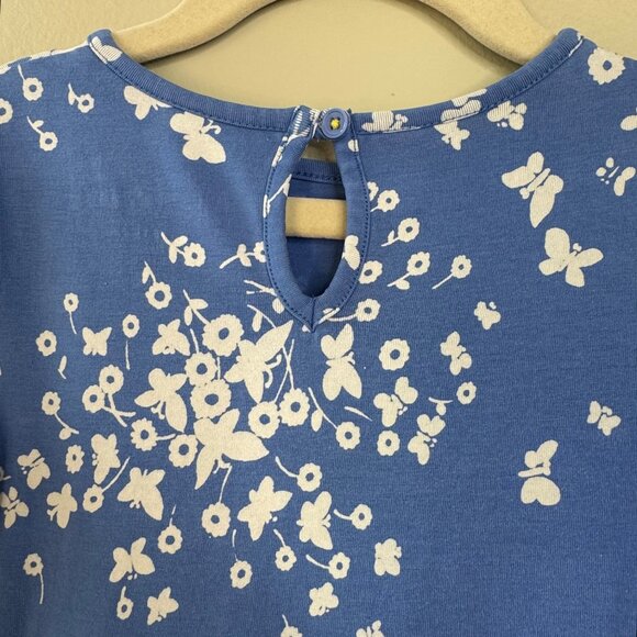 MINI BODEN Floral Butterfly Dress Girls 3-4 3T 4T Blue White Cotton Twirly Girl - Picture 3 of 8